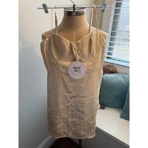 Princess Polly Pop mini dress champagne satin size 4